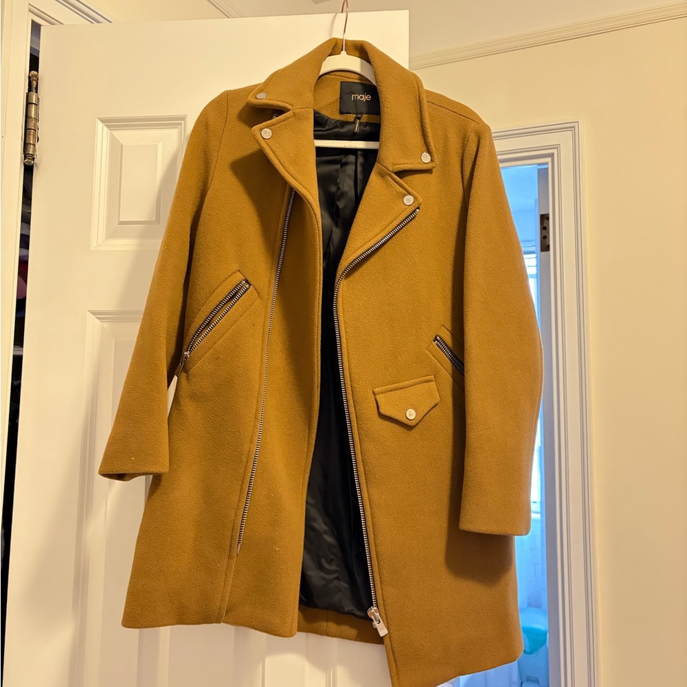 Maje Wool Camel Coat Size 36